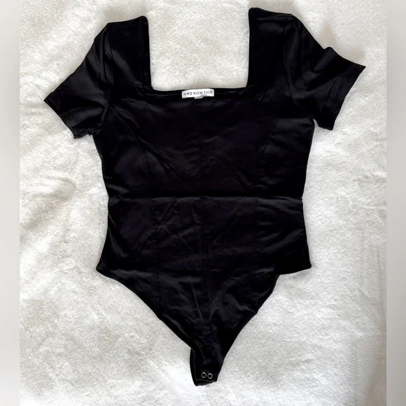 And Now This Black Corset Short Sleeve Bodysuit - NWT - Picture 3 of 9